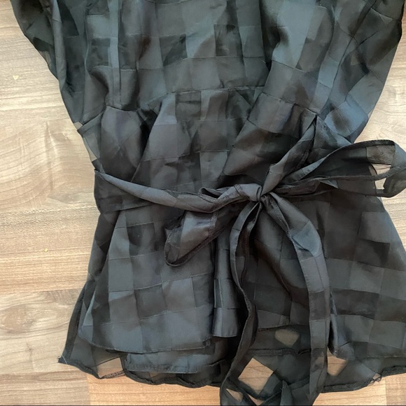 ASOS Black Sheer Puff Sleeve Blouse - Picture 5 of 7